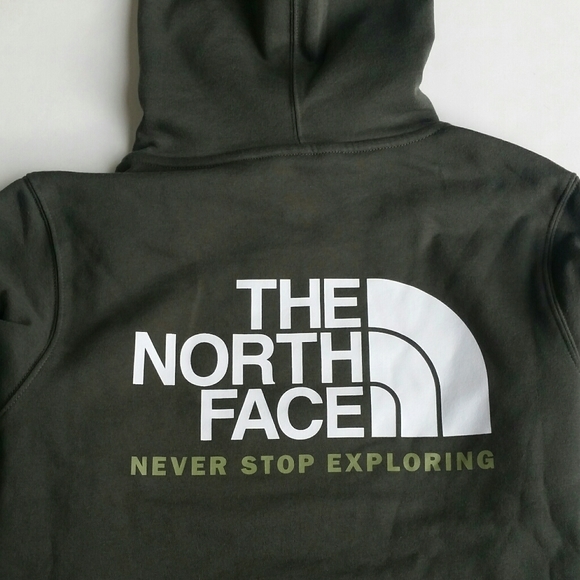 Men The North Face Hoodie Logo on Back Green - Picture 4 of 4